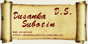 Dušanka Subotin vizit kartica